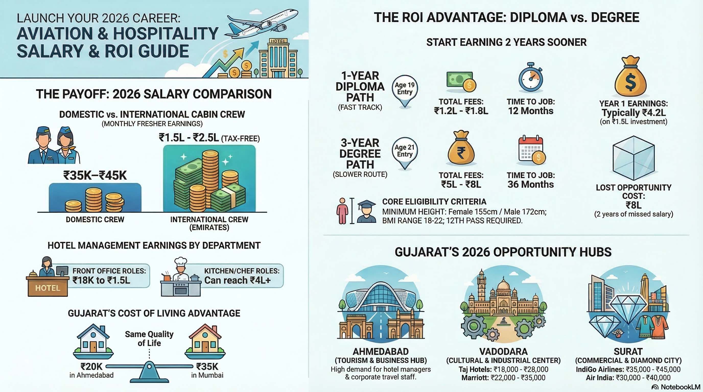Hotel Management Placement in Gujarat Hotels 2026: Local Career Opportunities Guide - Hotel Mgmt career guide from Wings Institute Vadodara Gujarat
